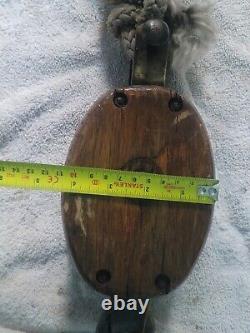 Set of two Antique Iron and Wood Ship Pulleys