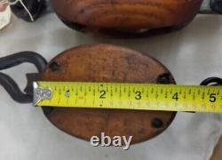 Ship's Pulley Hand Forged Hook American Chestnut. 1860's To 1870's. Antique