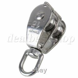 Swivel Double Pulley Block Swivel Rope Pulley 304 Stainless Steel M15 Set of 20