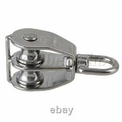Swivel Double Pulley Block Swivel Rope Pulley 304 Stainless Steel M15 Set of 20