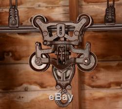 TWIN PAIR Antique Vtg Louden ROYAL Barn Farm Hay Trolley Carrier Pulley Pat 1899