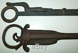 TWO Antique Hay Harpoons Vintage Farm Tools Nellis, Meyers  WORKING