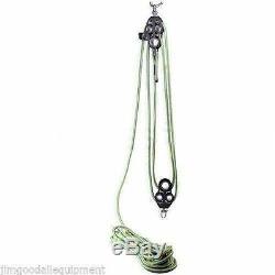 Tree Climbers Block & Tackle Set with50' Rope, Generates 51 Advantage, 4 Pulley