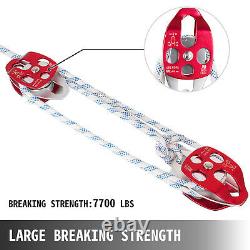Twin Sheave Block and Tackle 7500Lb Pulley System 100ft 1/2Double Braid Rope