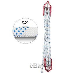 Twin Sheave Block and Tackle 7500Lb PulleySystem 1/2 150ft Arborist RiggingRope