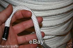 Twin sheave block and tackle 6300Lb pulley 100 feet 7/16 Double Braid Rope