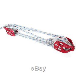 Twin sheave block and tackle 6300Lb pulley 250ft/76m 7/16 Double Braid Rope
