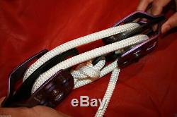 Twin sheave block and tackle 7500Lb pulley system 100 feet 1/2 Double Braid Rope