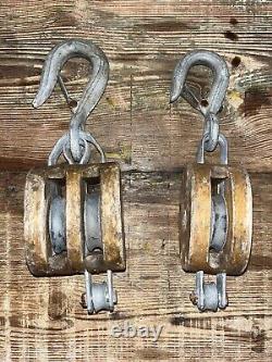 Two Crosby-Western 21-4 22-4 Block Pulleys With Latch Nice Used Condition