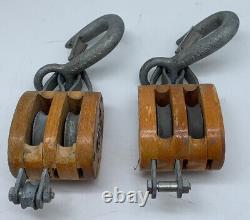 Two Crosby-Western HS-22-B Block Pulleys 3 With Latch Nice Used Condition