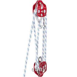 VEVOR Twin Sheave Block and Tackle 7700Lb Pulley System 200 ft x 1/2 Braid Rope