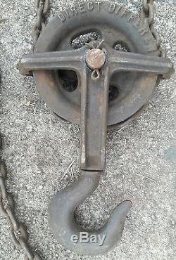 VINTAGE 1/2 TON CHAIN HOIST PULLEY CHISHOLM-MOORE blue boy half differential old