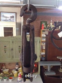 Vintage Antique Sauerman Bros H6205 Pulley System With Hook Steampunk