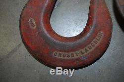 VINTAGE LOUDEN MACHY CO. BARN PULLEY & CROSBY LAUGHLIN PULLEY WithHOOK