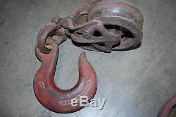 VINTAGE LOUDEN MACHY CO. BARN PULLEY & CROSBY LAUGHLIN PULLEY WithHOOK