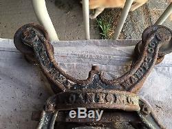 Vintage Ney Hay Trolley Pat 1884 Barn Pulley Cast Iron Farm Tool 16 The Stub