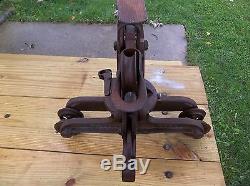 Vtg Star #153 Sling Hay Carrier Maleable Cast Iron Barn Trolley In Working Order