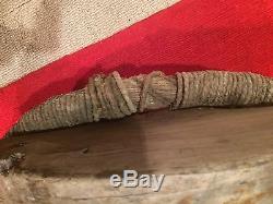 Very Rare 1800's Antique Ship Pulley With Rope And Hook Massive