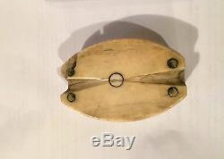 Very Rare Whaling Ship Double Pulley Block Bone Mid 19th Century Great Patina