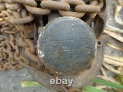 Vintage 1 Ton Duplex Yale & Towne Hoist Block and Tackle Pulley System