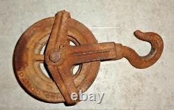 Vintage 1-Ton Yale & Towne Differential Metal Chain Block Hoist Pulley