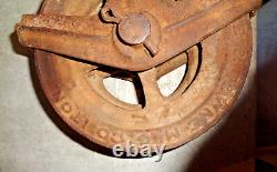 Vintage 1-Ton Yale & Towne Differential Metal Chain Block Hoist Pulley
