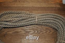 Vintage 1 thick Hemp Heavy Rope Nautical Antique Barn Rope 48 Feet Antique