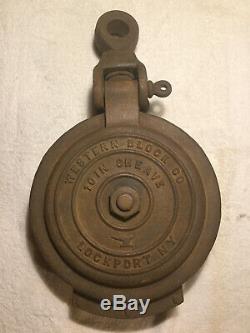 Vintage 10 Inch Sheave Pulley Western Block Lockport NY Anvil