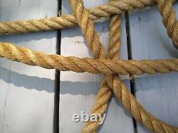 Vintage 140 Feet HEMP ROPE Antique Nautical Barn Rope Primitive Brown 1 Inch