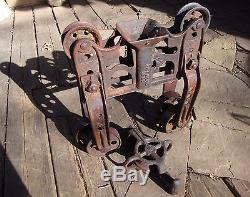 Vintage 1886 PORTER Hay Carrier TROLLEY, Barn pulley tackle