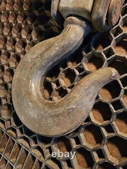 Vintage 34 POUND Hook & Pulley, Vintage Steel Pulley, Iron Pulley, GALVANIZED