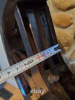 Vintage 36 Diameter Wooden Pulley Flat Belt Large Equipment Antique