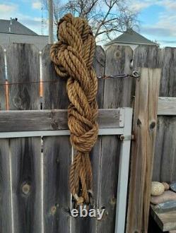 Vintage #4 Star Block & Tackle Pulley with 100' Plus Rope Rustic Farm Primitive