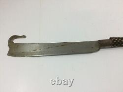 Vintage African Warrior Sword with Hook Wood Iron 35