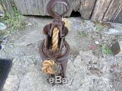 Vintage Antique Barn Hay Trolley Carrier Pulley NEY CANTON OHIO SWEET