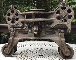 Vintage Antique Barn Hay Trolley Cast Iron Unloader Tool
