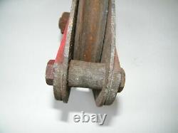 Vintage Antique Block Cable Pulley Single 6 X 11 1/2 X 1 3/8 Dia. Read Desc
