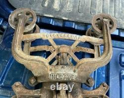 Vintage Antique Cast Iron Cloverleaf Hay Trolley