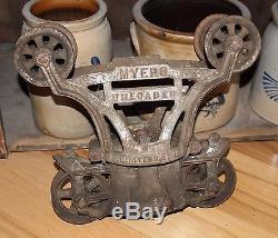 Vintage Antique Cast Iron Myers Ashland O Unloader Hay Trolley Carrier Pulley
