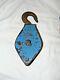 Vintage Antique Cast Iron Pulley Block & Tackle Unusual Painted Patina Lighting