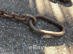 Vintage Antique Chain, logging factory ship metal iron hook