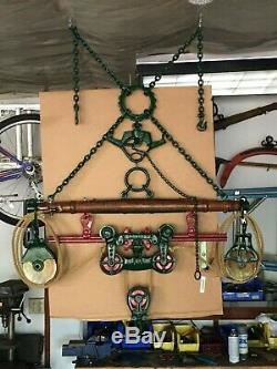 Vintage Antique Complete Louden Hay Trolley System Display Lights