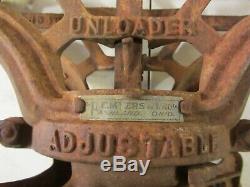 Vintage Antique F. E Myers Clover Leaf Adjustable Unloader Hay Barn Trolley H543