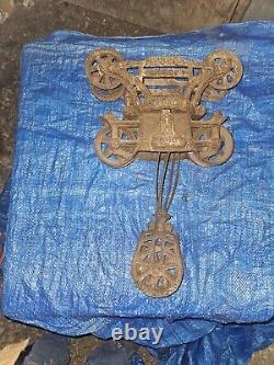 Vintage Antique Hay Barn Trolley Carrier Pulley Myers Woodbeam Farmhouse Decor