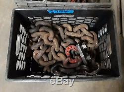 Vintage Antique Heavy Duty 7/8 thick Chain x 17' with U Bolt & connecting link