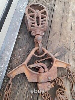 Vintage, Antique, Lantz Hay Hook Pulley Assembly, Valparaiso Indiana Pick Up Only