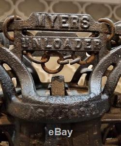 Vintage Antique Myers Unloader Barn Hay Trolley Pulley Cast Iron Ashland Ohio