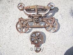 Vintage Antique Starline STAR Hay Trolley Carrier Steampunk Barn rope Pulley old