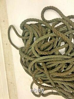Vintage BARN ROPE 125+ Feet 1 Manila industrial nautical hemp cord cordage loft