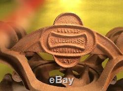 Vintage BLUEGRASS Cast-Iron Farm Hay Trolley
